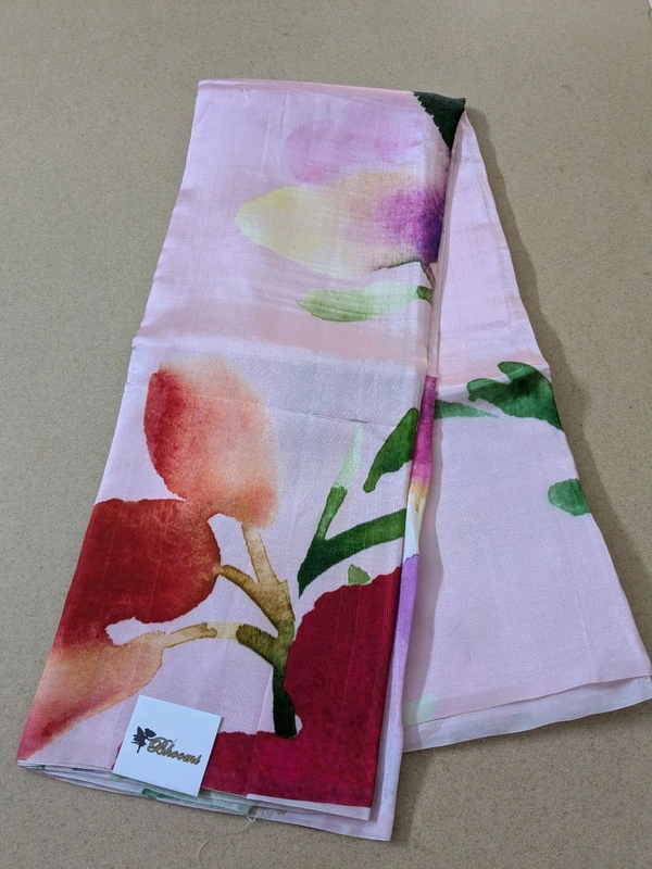 Pure Silk Satin Designer  - Pink, VZ