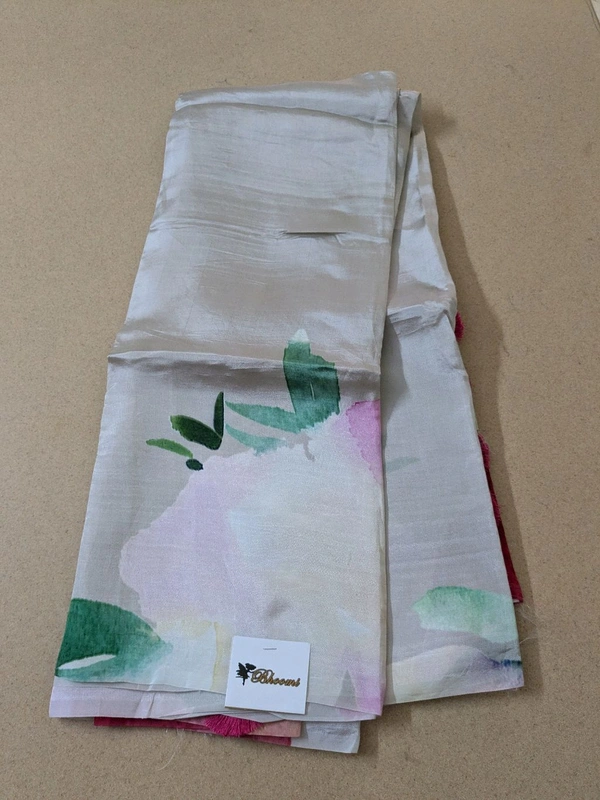 Pure Silk Satin Designer  - Cream, VZ