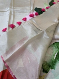 Pure Silk Satin Designer  - Cream, VZ