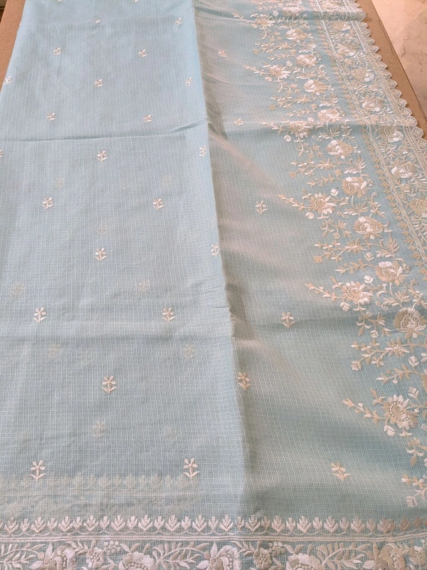 Silk Kota Embroidery  - Jungle Mist, VZ