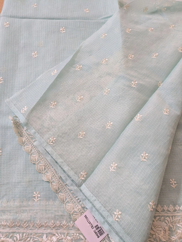 Silk Kota Embroidery  - Jungle Mist, VZ