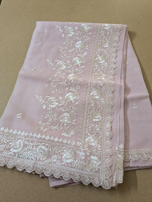 Silk Kota Embroidery  - Blue Chalk, VZ