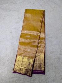 Pure Handloom Kanchi Vasundhara Pattu  - gold yellow, VZ