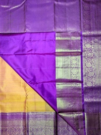 Pure Handloom Kanchi Vasundhara Pattu  - gold yellow, VZ