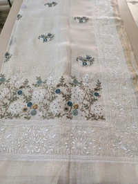 Designer Lenin With Embroidery  - Baja White 2, VZ