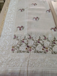 Designer Lenin With Embroidery  - Baja White 5, VZ