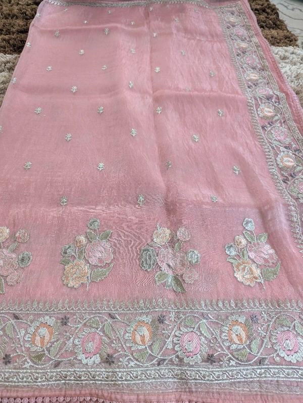 Soft Kora Tissue Embroidery  - Sundown, VZ