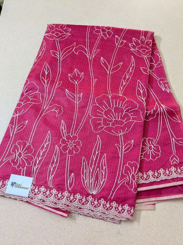 Designer Silk Kota With Pita Work  - dark pink, VZ