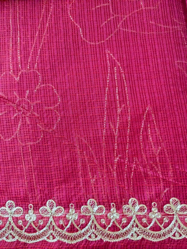 Designer Silk Kota With Pita Work  - dark pink, VZ