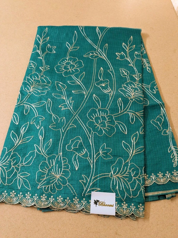 Designer Silk Kota With Pita Work  - Teal, VZ