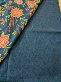 Pure Manipuri Silk Designer  - Navy Blue, VZ