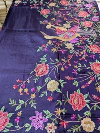 Pure Manipuri Silk Designer  - Pigment Indigo, VZ