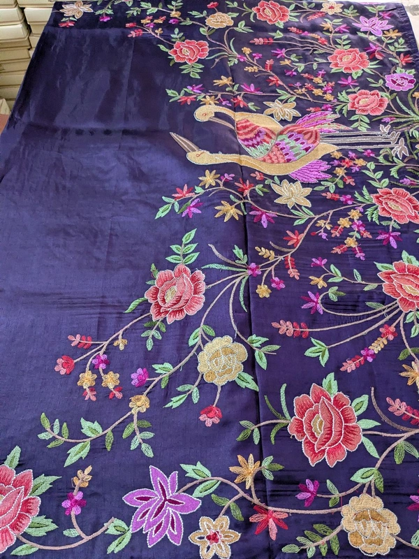 Pure Manipuri Silk Designer  - Pigment Indigo, VZ