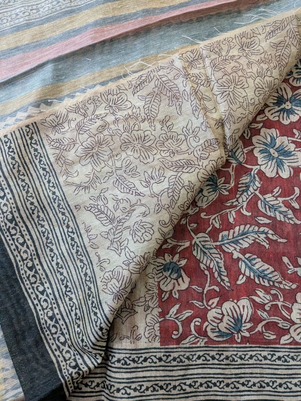 Soft Chanderi Digital  - orange, VZ