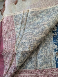 Soft Chanderi Digital  - blue, VZ