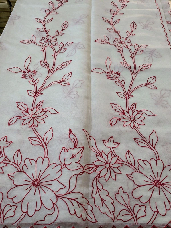 Fancy Designer Soft Organza  - Red, VZ