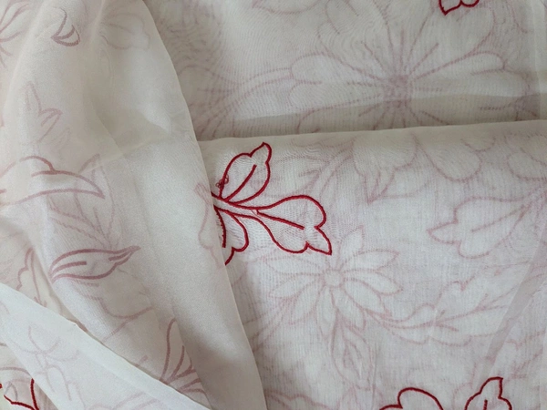 Fancy Designer Soft Organza  - Red, VZ