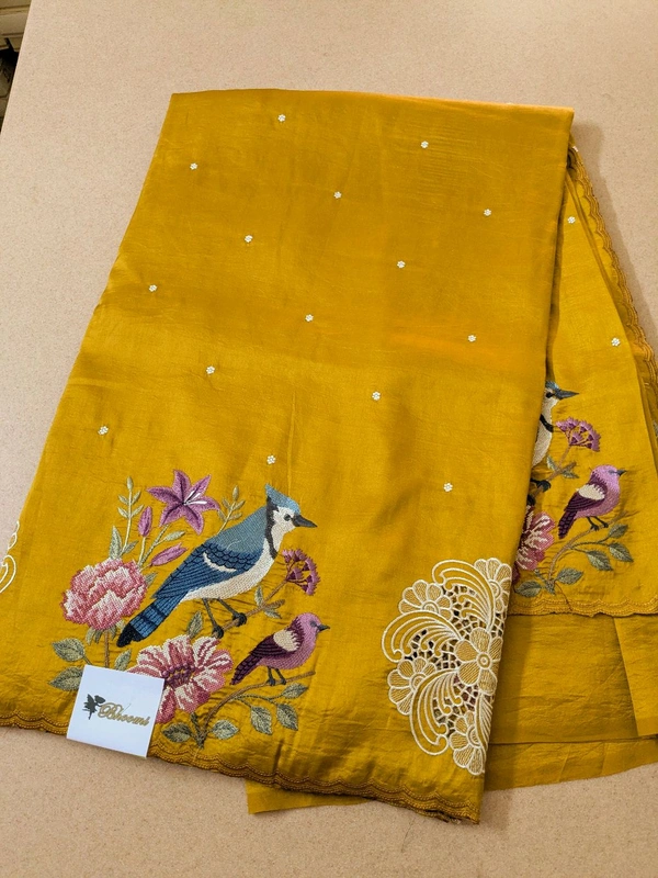 Designer Silk Embroidery  - gold, VZ