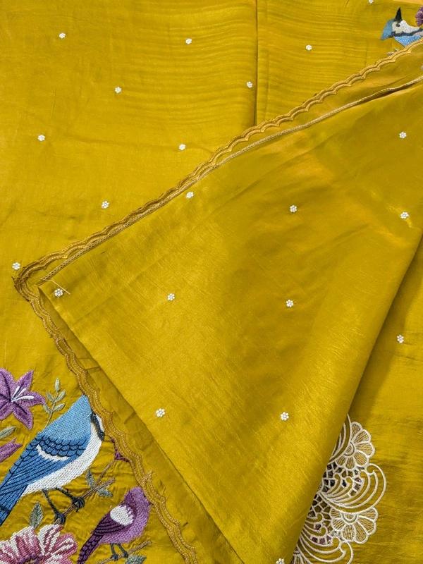Designer Silk Embroidery  - gold, VZ