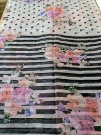 Designer Soft Organza Hand Work  - Black, VZ