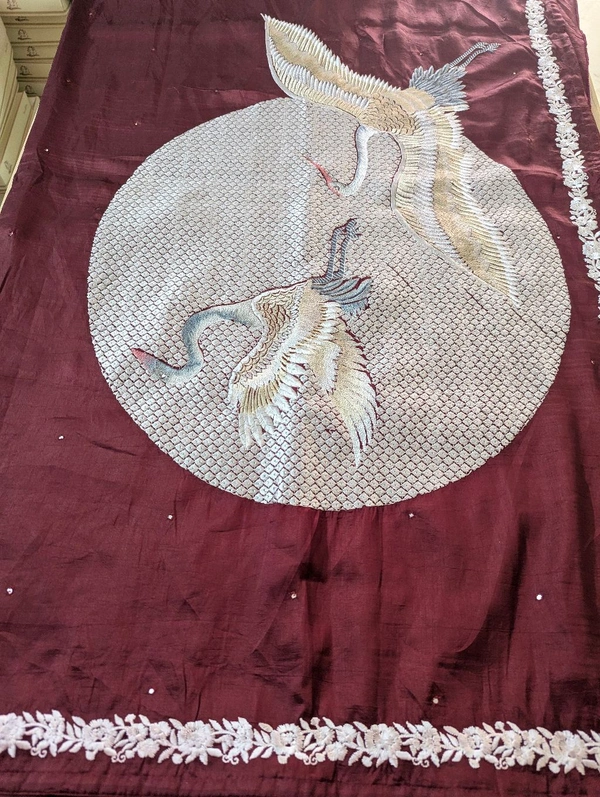 Pure Manipuri Silk Designer  - Maroon, VZ