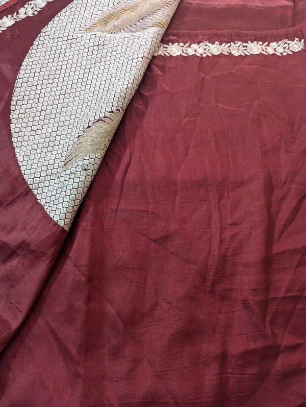 Pure Manipuri Silk Designer  - Maroon, VZ