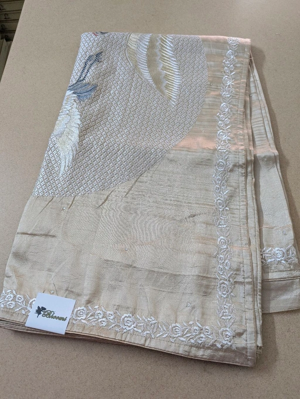 Pure Manipuri Silk Designer  - Bone, VZ