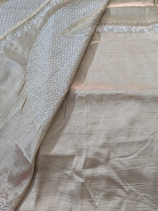 Pure Manipuri Silk Designer  - Bone, VZ