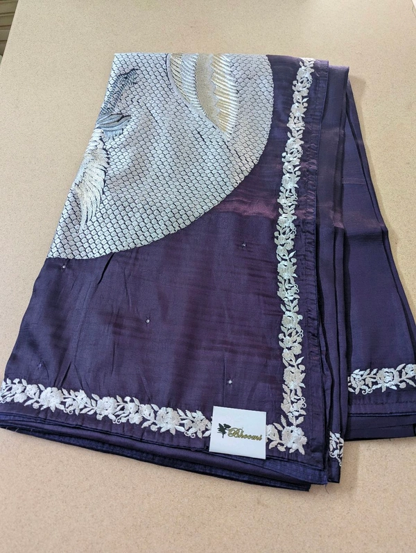 Pure Manipuri Silk Designer  - Pigment Indigo, VZ