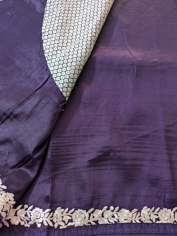 Pure Manipuri Silk Designer  - Pigment Indigo, VZ
