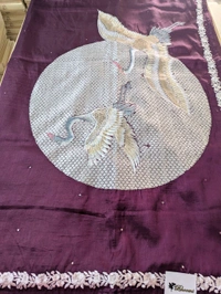 Pure Manipuri Silk Designer  - Purple, VZ