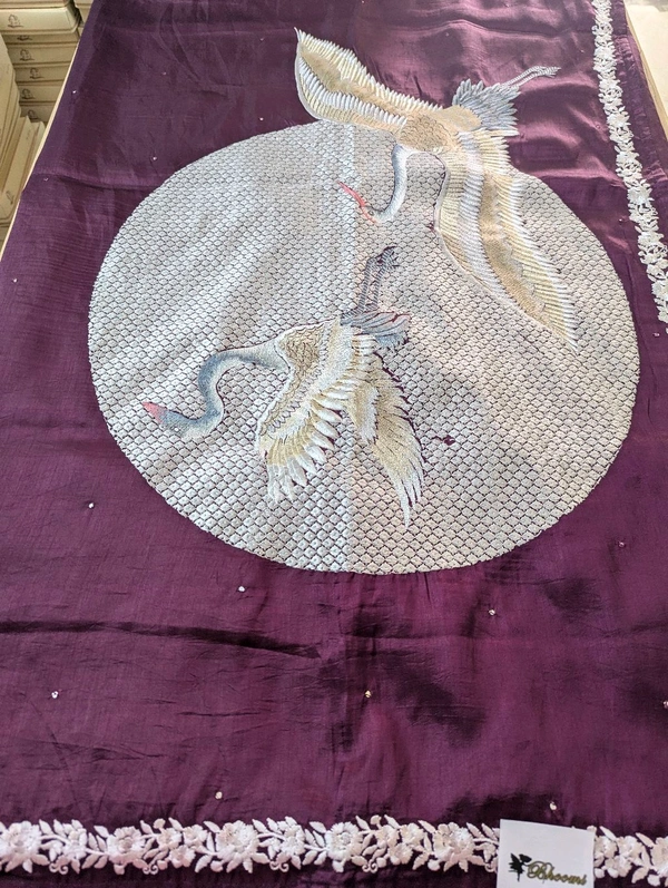 Pure Manipuri Silk Designer  - Purple, VZ