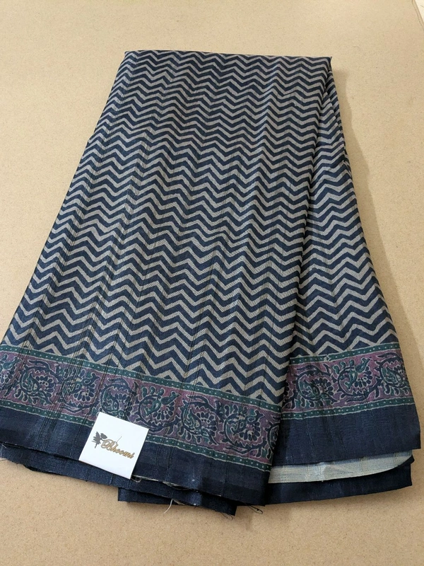 Soft Tusser Digital  - Navy Blue, VZ