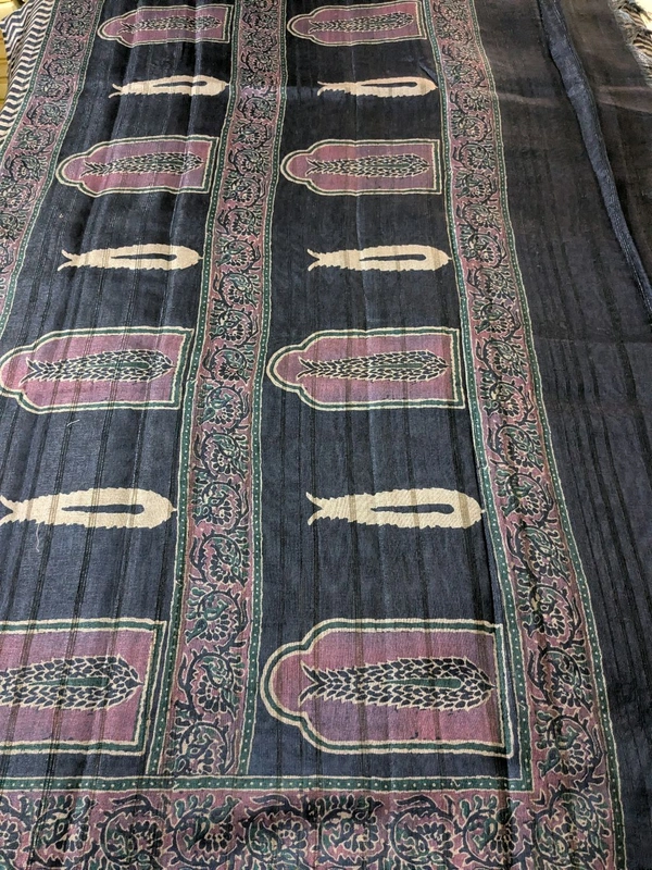 Soft Tusser Digital  - Navy Blue, VZ