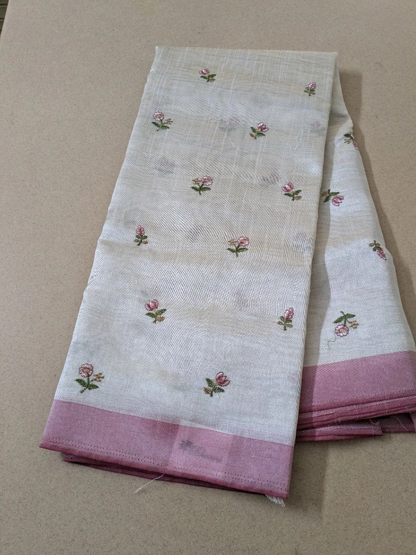 fancy tusser embroidary - Tickle Me Pink, VZ