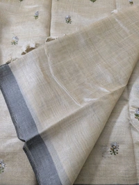 fancy tusser embroidary - Gray