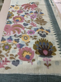 Soft Cotton Jamdhani  - Gray, VZ