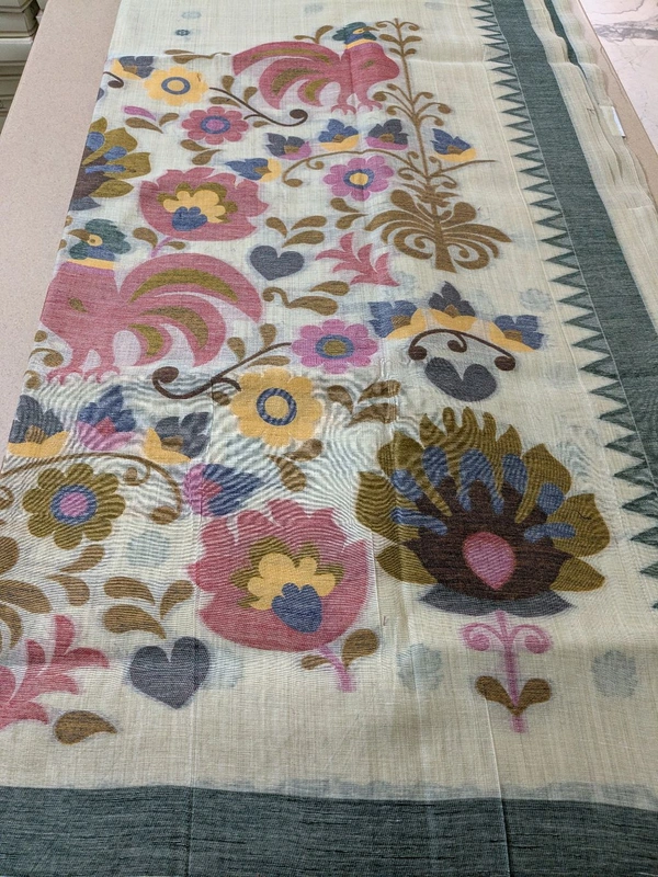 Soft Cotton Jamdhani  - Gray, VZ