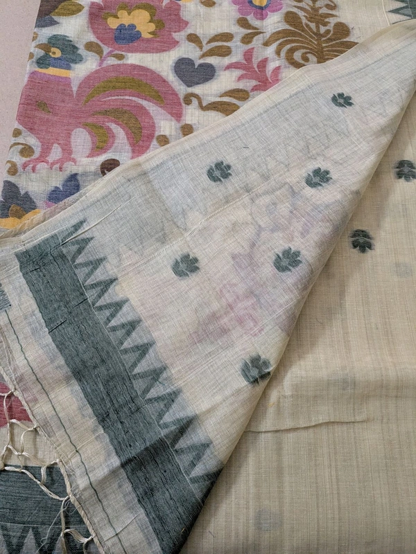 Soft Cotton Jamdhani  - Gray, VZ