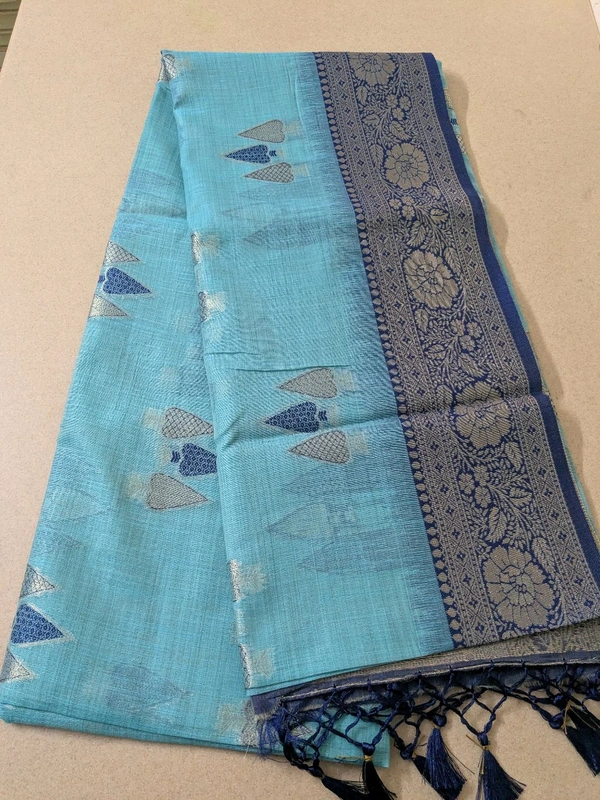 Soft Chanderi  - sky blue, VZ