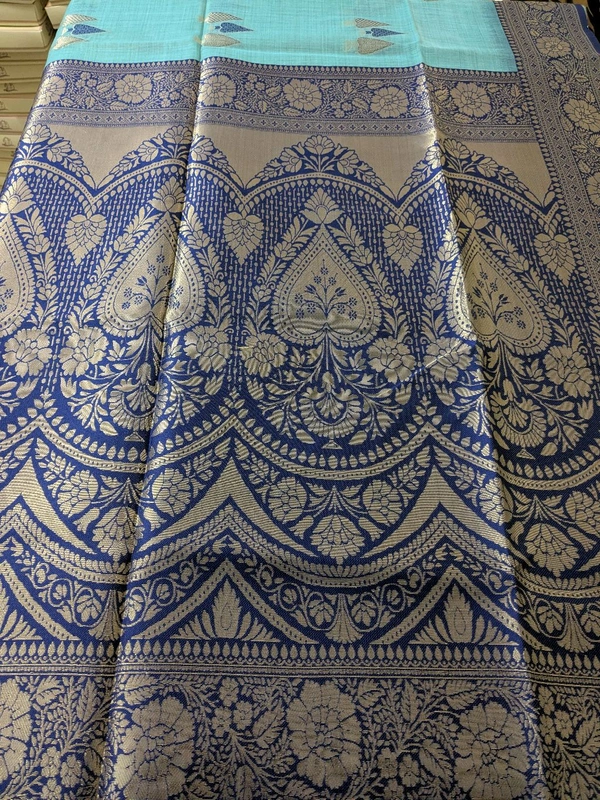 Soft Chanderi  - sky blue, VZ