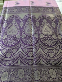 Soft Chanderi  - Pink Lace