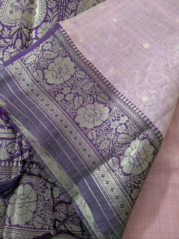 Soft Chanderi  - Pink Lace