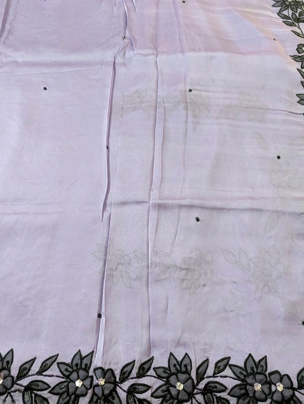 Designer Acho Silk Hand Work  - Mauve