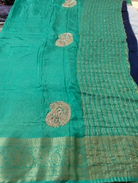 Pure Designer Dola Hand Work  - teal