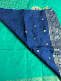 Pure Designer Dola Hand Work  - teal
