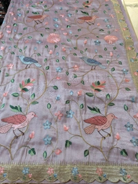 Designer Tissue Embroidery  - Mauve