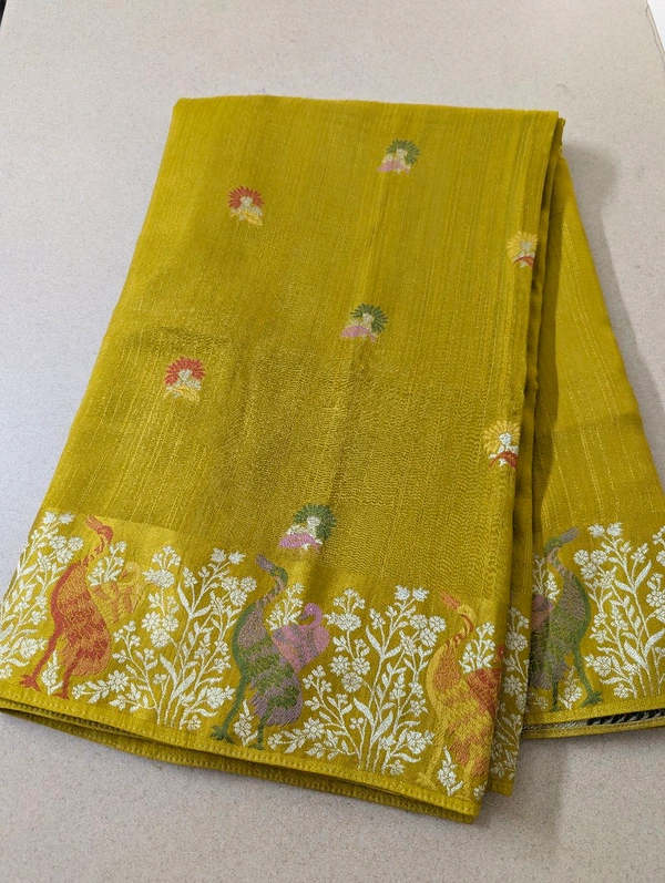 Soft Satin Tusser Weaving  - Buddha Gold