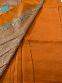 Designer Tusser Georgette  - Orange