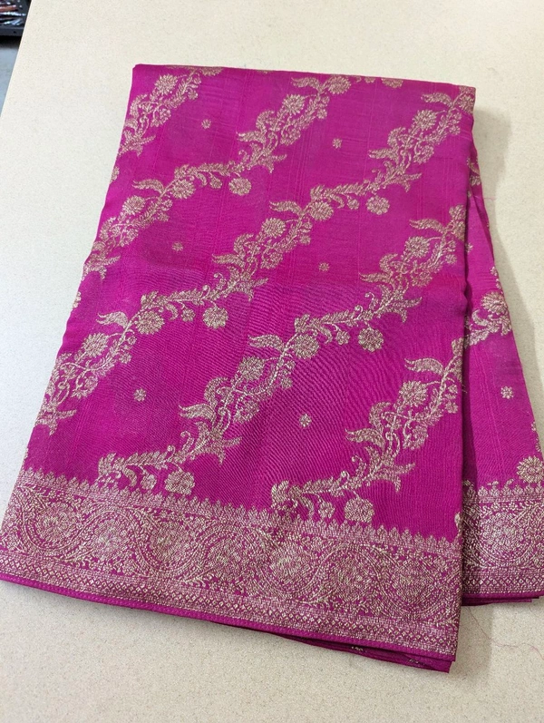 Designer Tusser Georgette  - pink